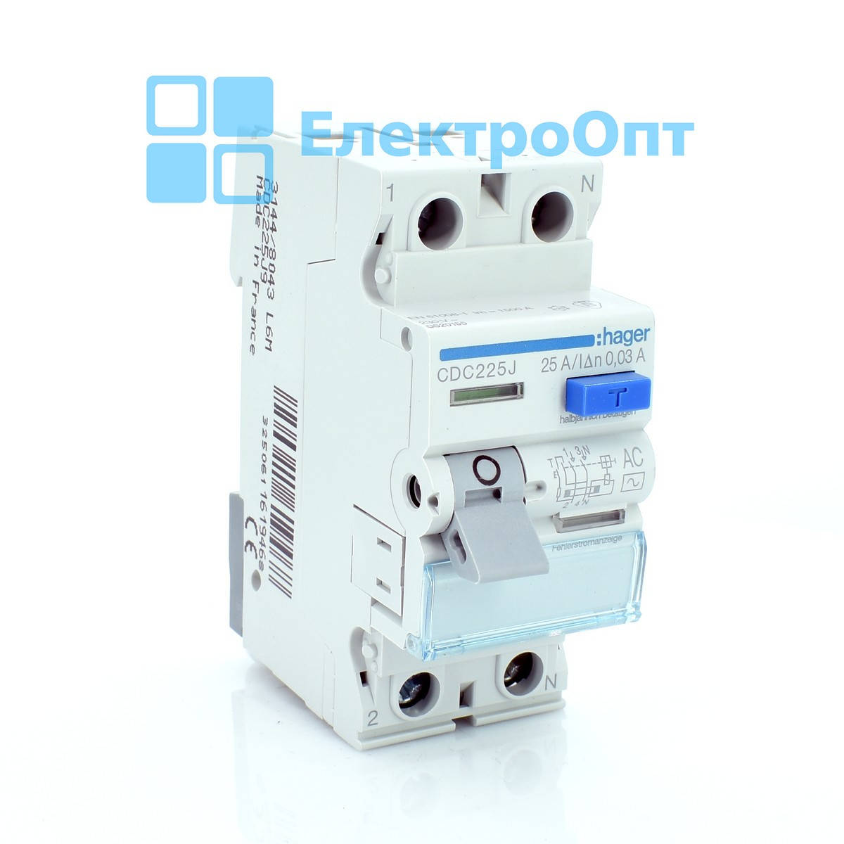 Hager ПЗВ Тип AC 2P 30mA 25A CDC225J
Hager ПЗВ Тип AC 2P 30mA 25A CDC225J