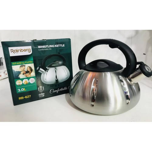 Чайник Rainberg RB-627 для газовых и электрических плит 3 л Стальной 
Чайник Rainberg RB-627 для газовых и электрических плит 3 л Стальной