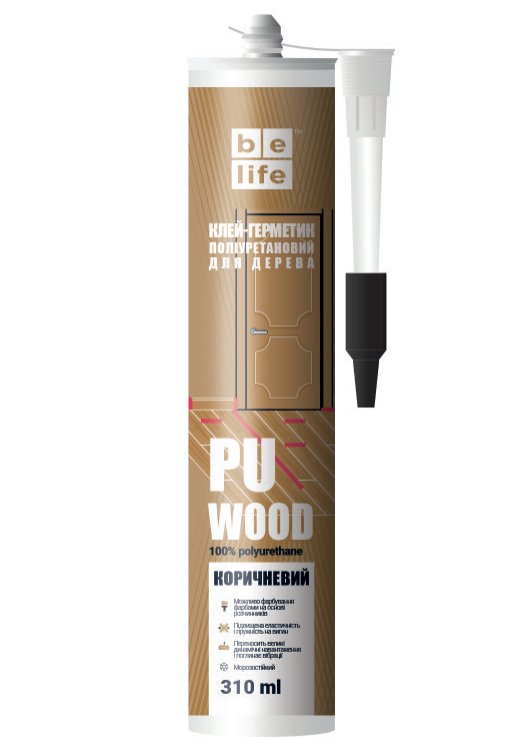Клей-герметик полиуретановый для дерева и паркета "PU WOOD" Belife, 310 мл, Коричневый
Клей-герметик полиуретановый для дерева и паркета "PU WOOD" Belife, 310 мл, Коричневый