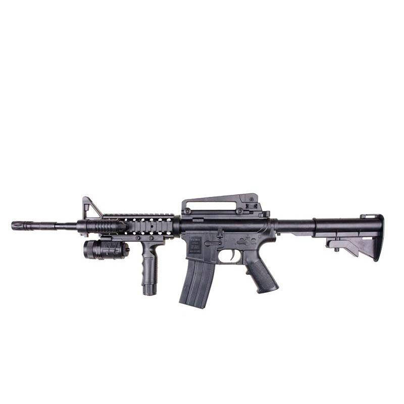 Детский Автомат на пульках M16 с фонариком и лазерным прицелом, игрушечный пневматический автомат, Черный
Детский Автомат на пульках M16 с фонариком и лазерным прицелом, игрушечный пневматический автомат, Черный