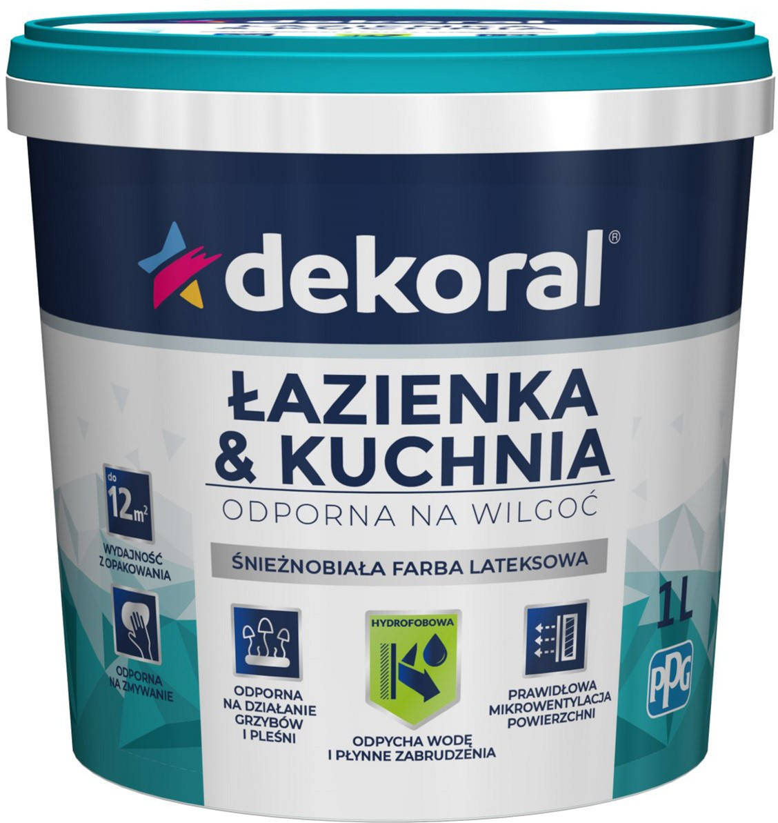 Краска латексная влагостойкая для ванных комнат и кухонь Dekoral Maleinak Plus 1л, Белый
Краска латексная влагостойкая для ванных комнат и кухонь Dekoral Maleinak Plus 1л, Белый