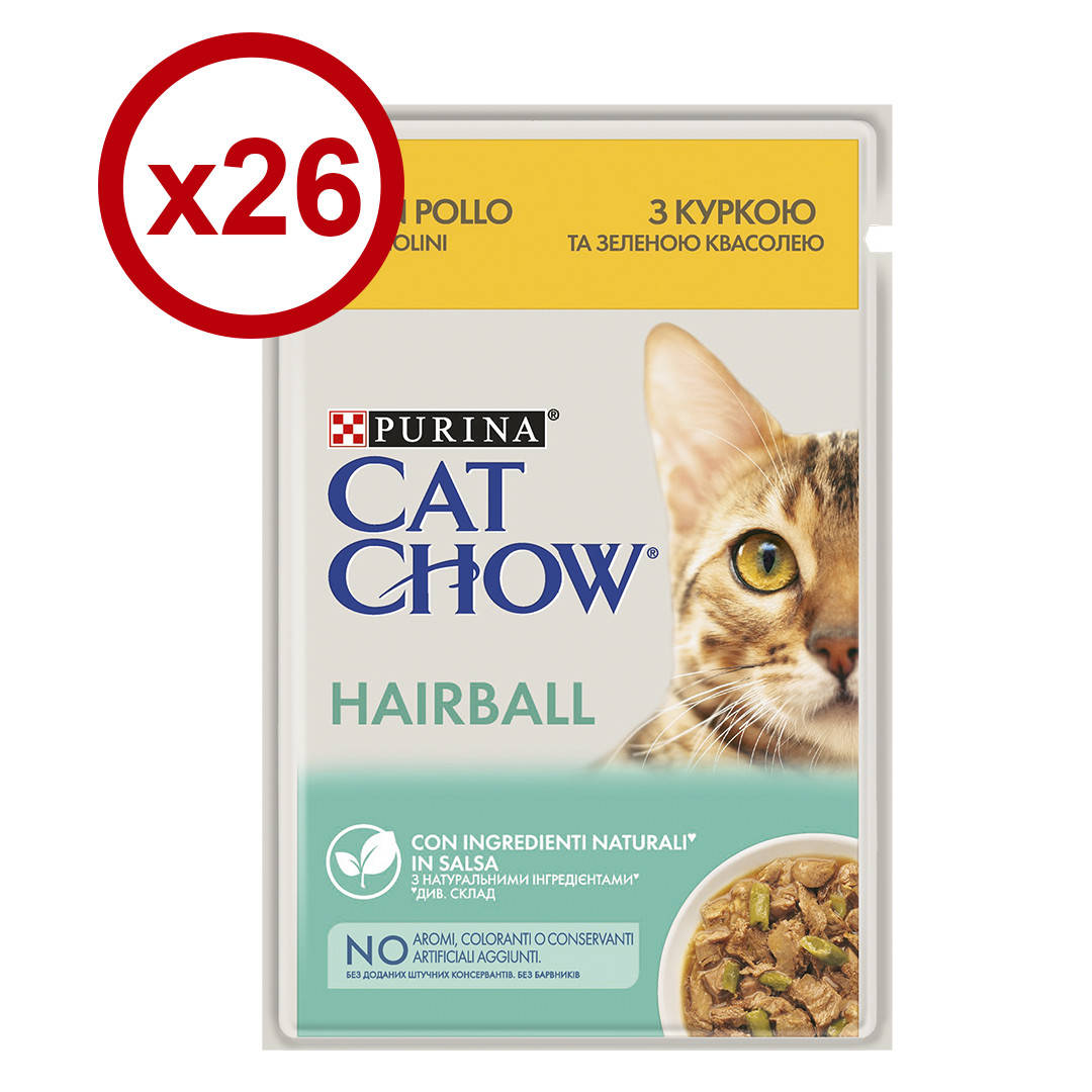 Cat Chow паучи 85г *26шт для выведения шерсти у кошек (с курицей и зеленой фасолью)
Cat Chow паучи 85г *26шт для выведения шерсти у кошек (с курицей и зеленой фасолью)