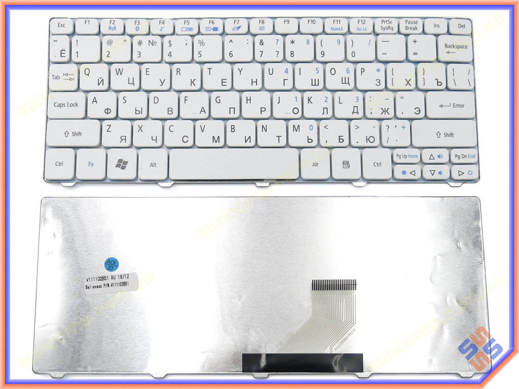 Клавиатура для ACER Aspire ONE 521, 522, 532, 533, D255, D257, D260, D270 ( RU White ). Оригинал., Белый
Клавиатура для ACER Aspire ONE 521, 522, 532, 533, D255, D257, D260, D270 ( RU White ). Оригинал., Белый