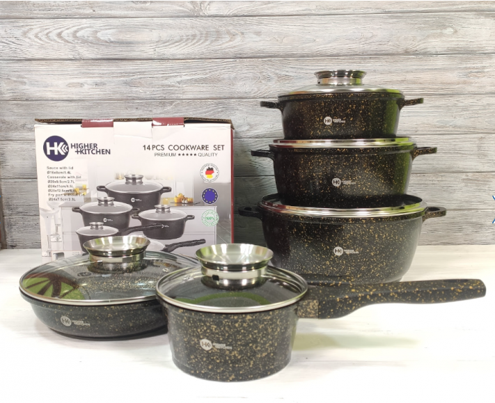 Набор посуды высокого качества с гранитным антипригарным покрытием Higher Kitchen HK-305 Германия, Разные цвета
Набор посуды высокого качества с гранитным антипригарным покрытием Higher Kitchen HK-305 Германия, Разные цвета