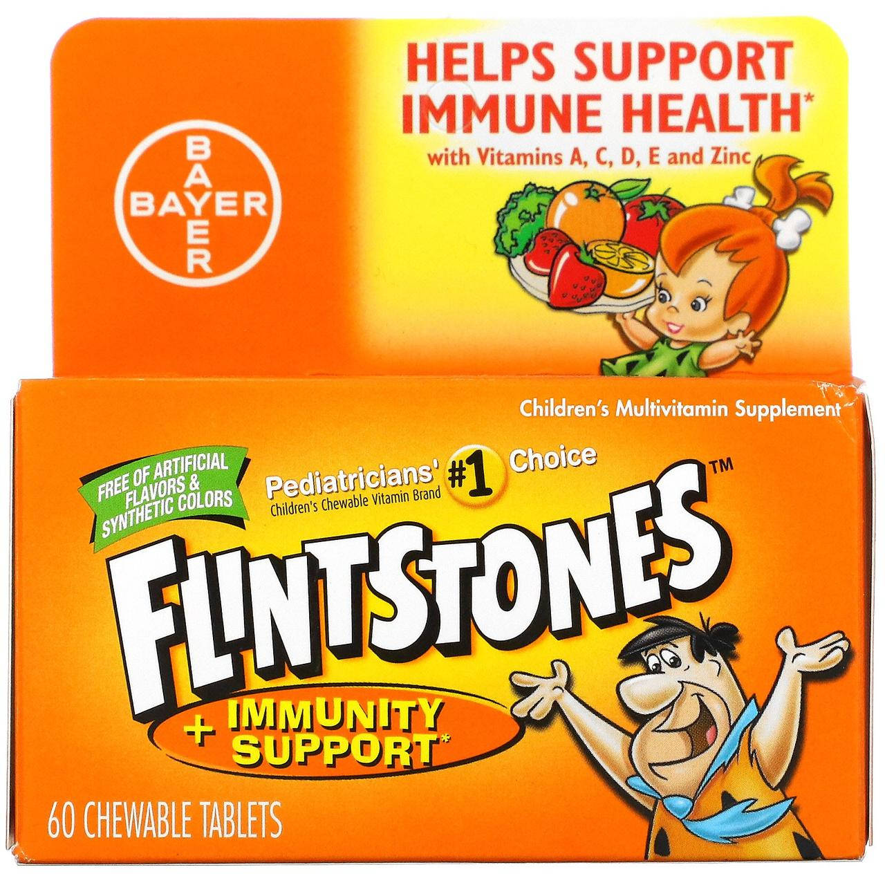 Flintstones, мультивитаминная добавка для детей, поддержка иммунитета, фруктовый вкус, 60 жевательных таблеток
Flintstones, мультивитаминная добавка для детей, поддержка иммунитета, фруктовый вкус, 60 жевательных таблеток