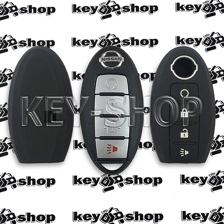 Чехол (силиконовый) для смарт ключа Nissan (Ниссан) 3 + 1 кнопки (черный) 
Чехол (силиконовый) для смарт ключа Nissan (Ниссан) 3 + 1 кнопки (черный)