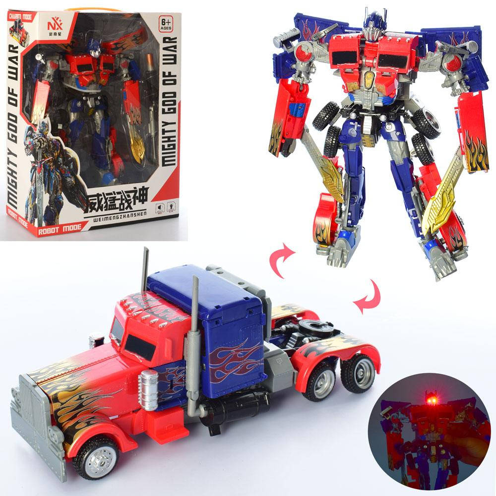 Большой Робот-трансформер Оптимус Прайм 2829/8222 со световыми и звуковыми эффектами, высота 30 см
Большой Робот-трансформер Оптимус Прайм 2829/8222 со световыми и звуковыми эффектами, высота 30 см