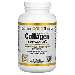 California Gold Nutrition, пептиды гидролизованного коллагена с витамином C, тип 1 и 3, 250 таблеток
California Gold Nutrition, пептиды гидролизованного коллагена с витамином C, тип 1 и 3, 250 таблеток