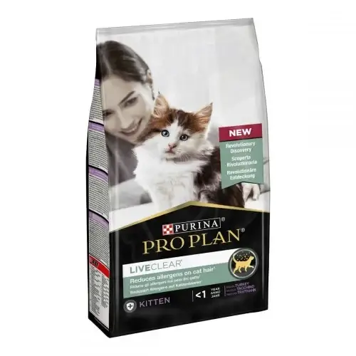 Сухой корм Purina Pro Plan LiveClear Kitten для уменьшения аллергенов на шерсти, для котят, с индейкой, 1.4 кг
Сухой корм Purina Pro Plan LiveClear Kitten для уменьшения аллергенов на шерсти, для котят, с индейкой, 1.4 кг