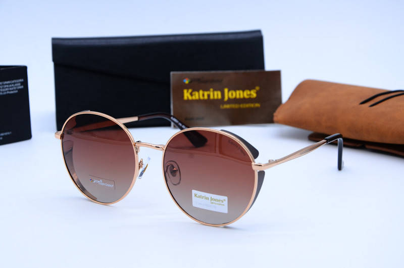 

Женские солнцезащитные круглые очки Katrine Jones 0831 c43-G2, Золотистый