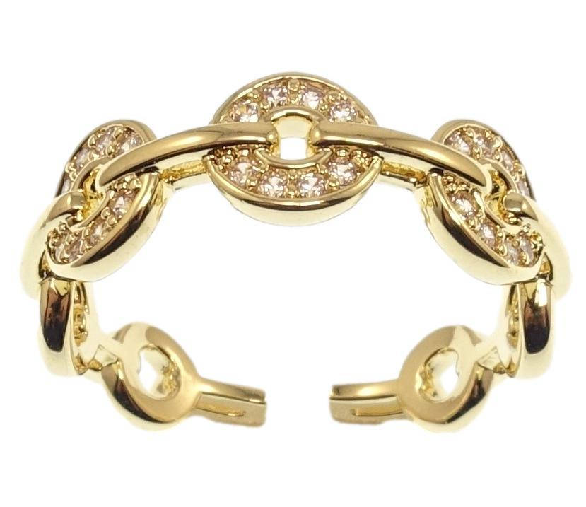 Кольцо Xuping QQMM Позолота 14K "Звенья цепочки с цирконием" р.16-17