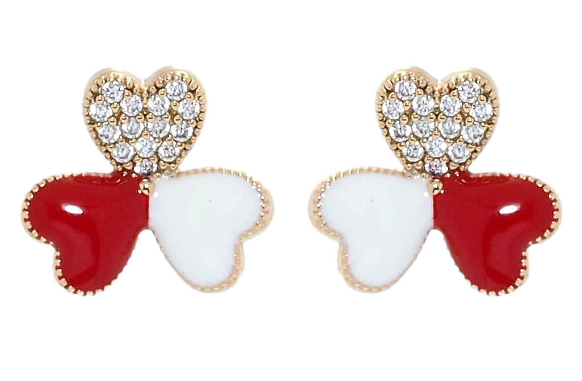 Серьги Xuping Позолота 18K гвоздики (пусеты) "Трилистники красно-белая эмаль с цирконием"
Серьги Xuping Позолота 18K гвоздики (пусеты) "Трилистники красно-белая эмаль с цирконием"