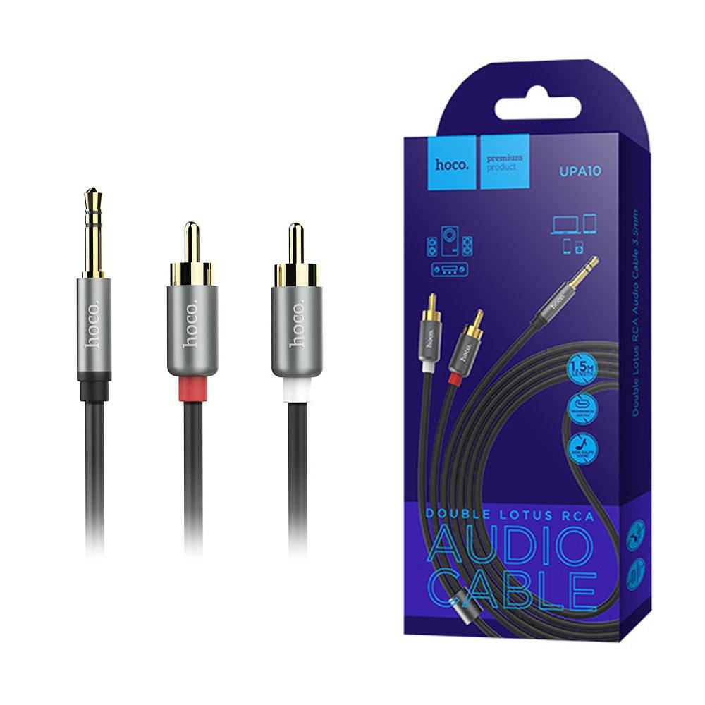 Кабель 2RCA - 3.5 mini jack (2 тюльпана - mini jack) Hoco UPA10 1,5м, Черный
Кабель 2RCA - 3.5 mini jack (2 тюльпана - mini jack) Hoco UPA10 1,5м, Черный