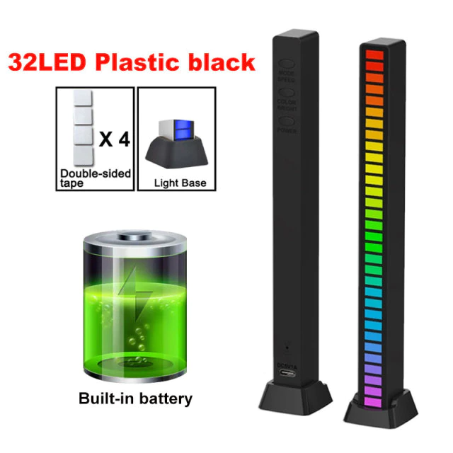 Планка улавливающая ритм RGB 32 LED звуковая для декора с управлением из приложения на смартфоне Черный
Планка улавливающая ритм RGB 32 LED звуковая для декора с управлением из приложения на смартфоне Черный