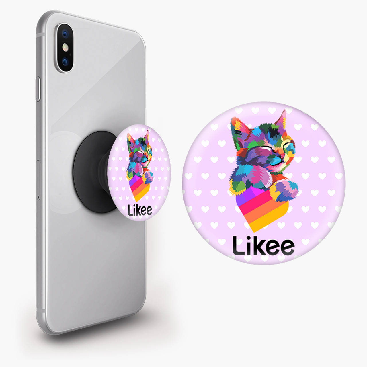 Попсокет (Popsockets) держатель для смартфона Лайк Котик (Likee Cat) (8754-1040) Черный 
Попсокет (Popsockets) держатель для смартфона Лайк Котик (Likee Cat) (8754-1040) Черный