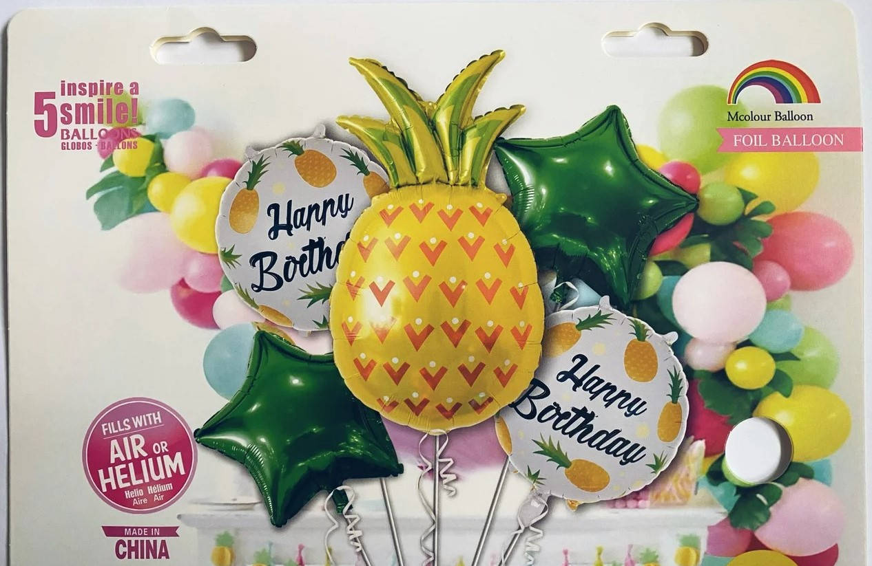 Набор, фонтан фольгированных воздушных шаров Ананас Happy Birthday, шары фрукты, упаковка 5 шт, Разные цвета
Набор, фонтан фольгированных воздушных шаров Ананас Happy Birthday, шары фрукты, упаковка 5 шт, Разные цвета