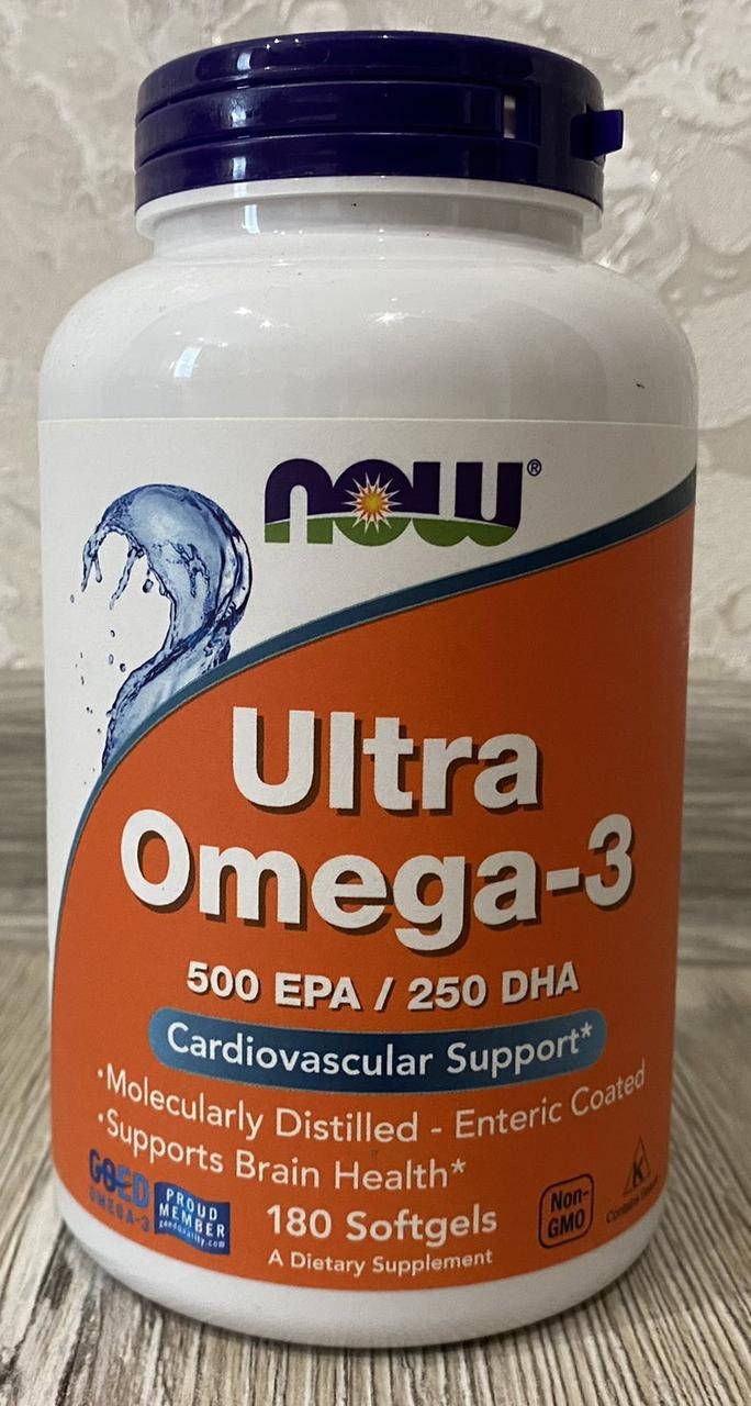 Рыбий жир Ultra Omega 3 - 180 капсул - Now Foods ( Жирные кислоты Ультра Омега-3 Нау Фудс )
Рыбий жир Ultra Omega 3 - 180 капсул - Now Foods ( Жирные кислоты Ультра Омега-3 Нау Фудс )