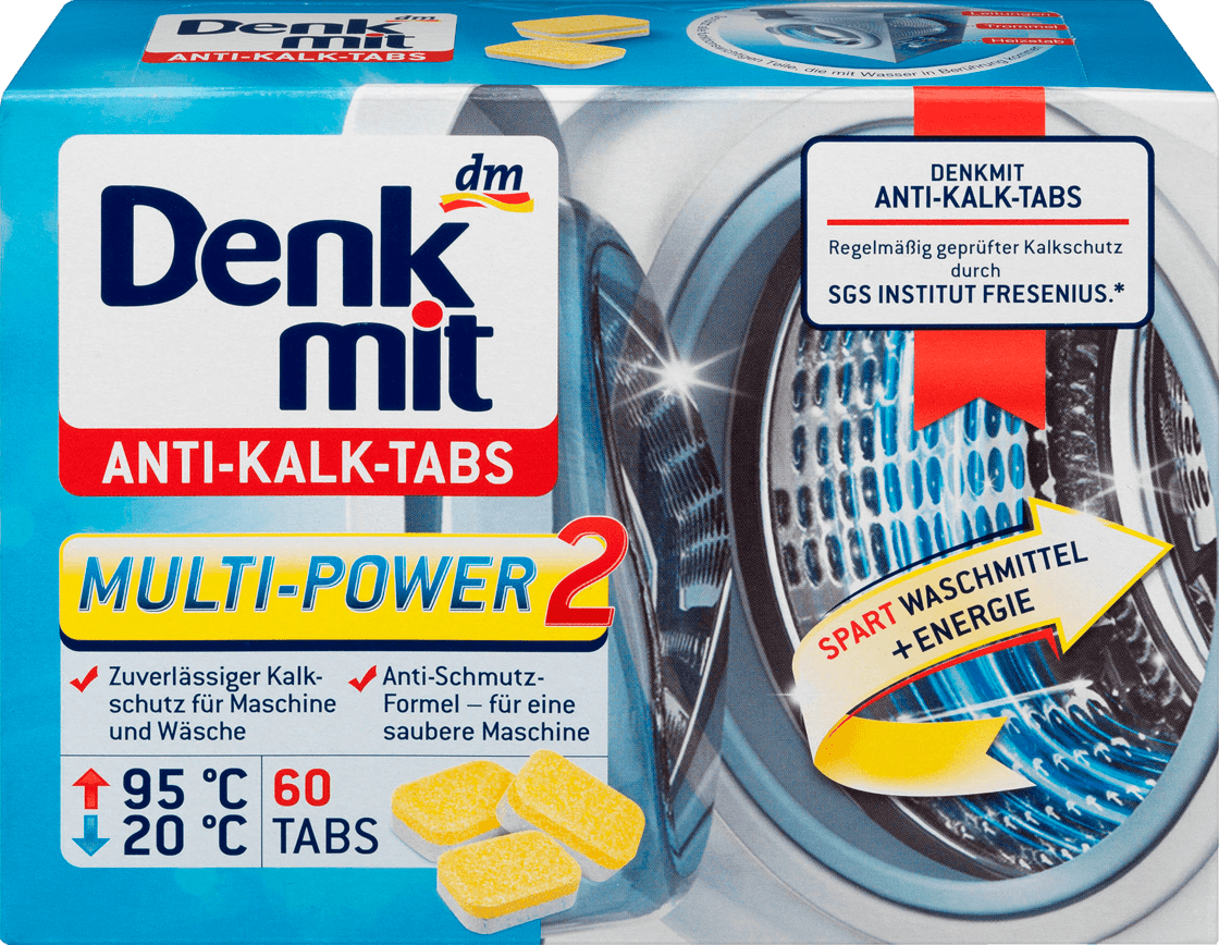 Антикальк таблетки в стиральную машину,Denkmit Waschmaschinenreiniger Tabs Anti-Kalk, 60 St
Антикальк таблетки в стиральную машину,Denkmit Waschmaschinenreiniger Tabs Anti-Kalk, 60 St