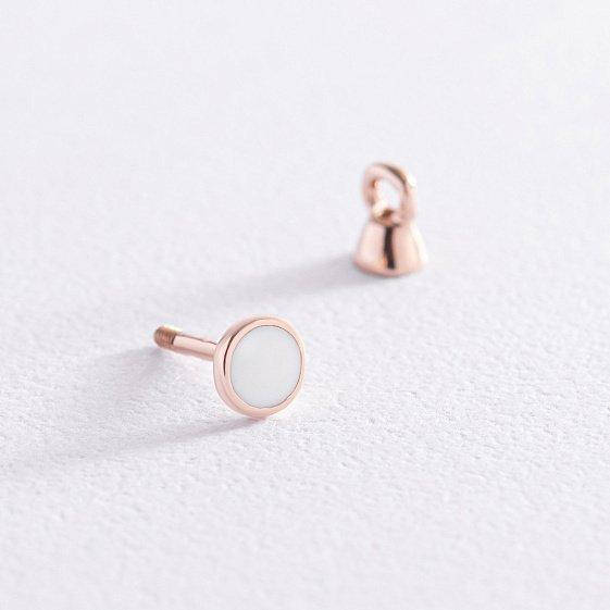 Золотая моносерьга с белой эмалью
Золотая моносерьга с белой эмалью