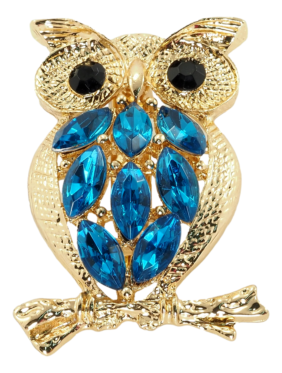 Брошь "Сова с синими стразами" 
Брошь "Сова с синими стразами"