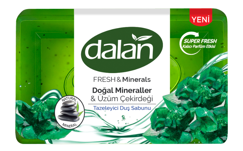 Туалетное мыло Глицериновое DALAN Fresh & Minerals Виноградные косточки / Природные минералы 150 гр.
Туалетное мыло Глицериновое DALAN Fresh & Minerals Виноградные косточки / Природные минералы 150 гр.