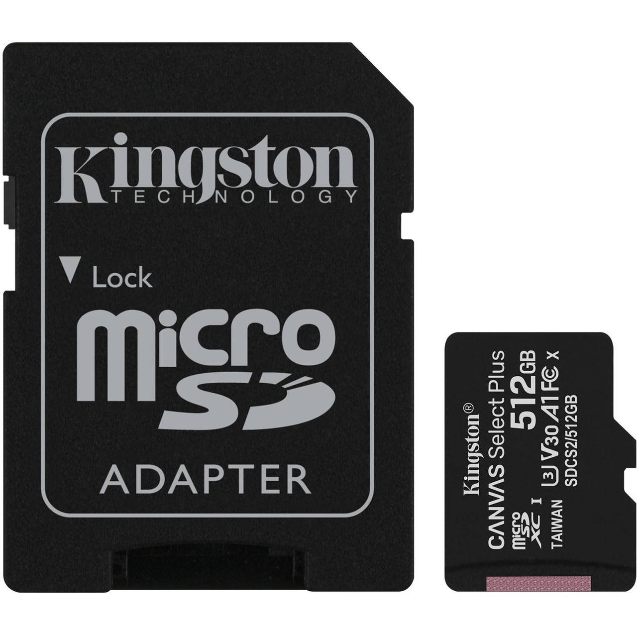 Карта пам'яті Kingston microSDXC Canvas Select Plus 512GB Class 10 UHS-I A1 W-80MB/s R-100MB/s +SD-адаптер
Карта пам'яті Kingston microSDXC Canvas Select Plus 512GB Class 10 UHS-I A1 W-80MB/s R-100MB/s +SD-адаптер