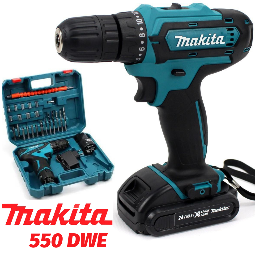 Аккумуляторный шуруповерт Makita 550 dwe 24v с набором инструментов Дрель шуруповерт Макита 24V 5.0AH
Аккумуляторный шуруповерт Makita 550 dwe 24v с набором инструментов Дрель шуруповерт Макита 24V 5.0AH