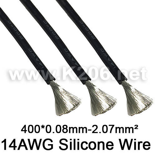 SIL-2.1-BLACK (14AWG) Провод медный многожильный в силиконовой изоляции, 14 AWG (2,07mm2); 600V; черный 
SIL-2.1-BLACK (14AWG) Провод медный многожильный в силиконовой изоляции, 14 AWG (2,07mm2); 600V; черный