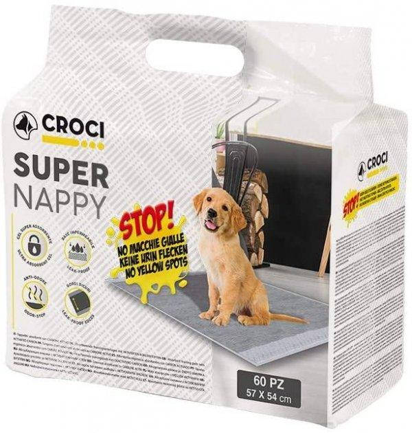 Одноразовые пеленки для собак с активированным углем 57*54 см Croci Super nappy (60шт/уп)
Одноразовые пеленки для собак с активированным углем 57*54 см Croci Super nappy (60шт/уп)