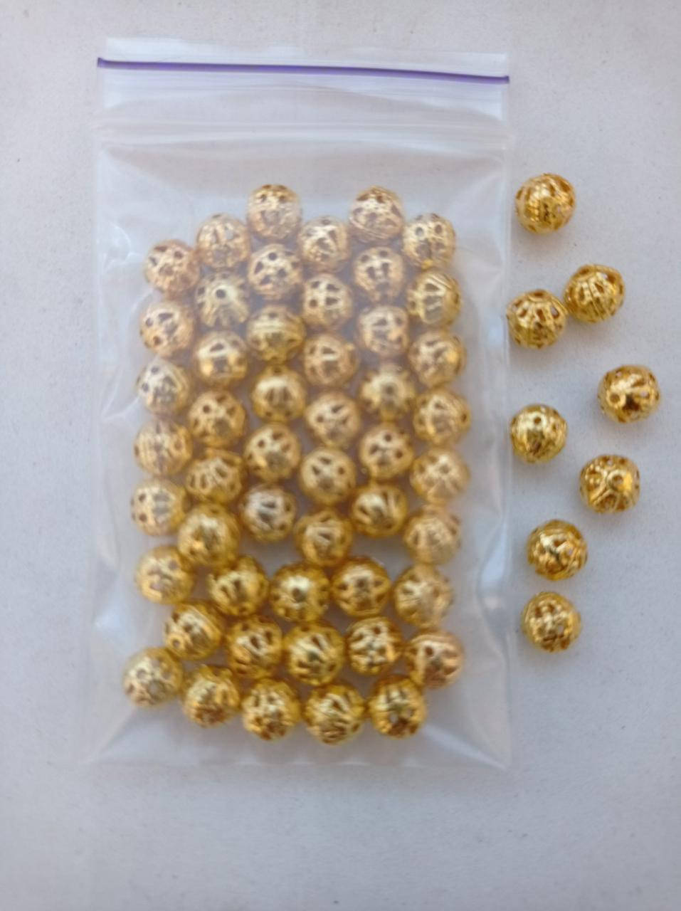 Бусины АЖУРНЫЕ металл цвет золото №6 50шт 
Бусины АЖУРНЫЕ металл цвет золото №6 50шт