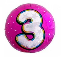 Фольгированный шар круглый цифра "3" розовый 18" (45см)
Фольгированный шар круглый цифра "3" розовый 18" (45см)