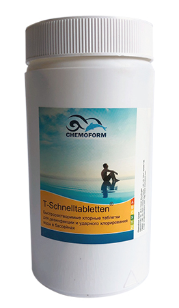Chemochlor-T-Schnelltabletten (табл. 20 г). Быстрорастворимый хлорпрепарат для ударного хлорирования 1 кг.
Chemochlor-T-Schnelltabletten (табл. 20 г). Быстрорастворимый хлорпрепарат для ударного хлорирования 1 кг.