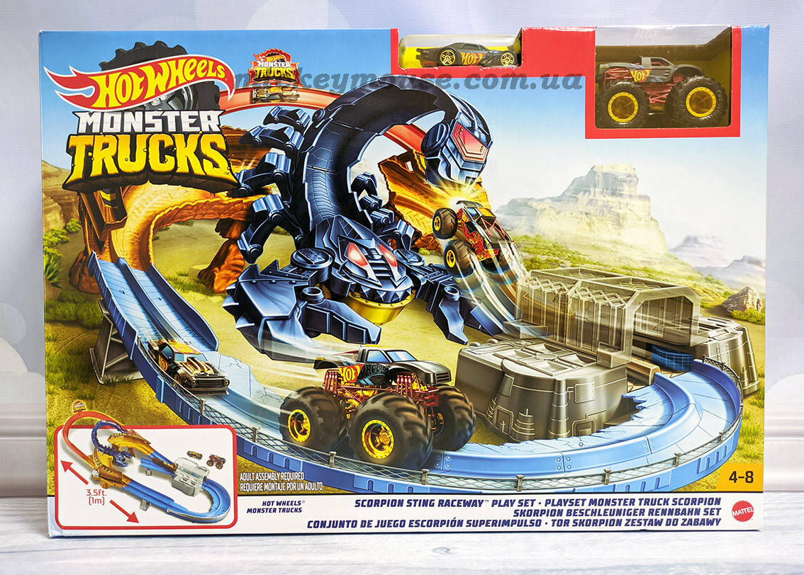 Трек Хот Вилс Жало скорпиона серии Monster Trucks Hot Wheels Monster Trucks Scorpion Raceway Boosted Set GNB05
Трек Хот Вилс Жало скорпиона серии Monster Trucks Hot Wheels Monster Trucks Scorpion Raceway Boosted Set GNB05
