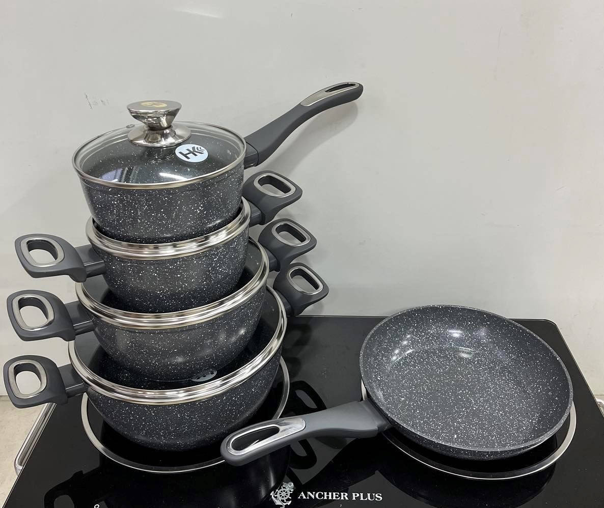 Набор кухонной посуды Higher kitchen HK-313 с мраморным антипригарным покрытием 9 предметов кастрюли казаны KL, Серый
Набор кухонной посуды Higher kitchen HK-313 с мраморным антипригарным покрытием 9 предметов кастрюли казаны KL, Серый