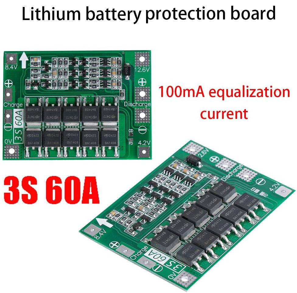 BMS 3S 60А Balanced Контроллер Заряда 18650 Балансировкой Плата Защиты для Литиевых Аккумуляторов
BMS 3S 60А Balanced Контроллер Заряда 18650 Балансировкой Плата Защиты для Литиевых Аккумуляторов
