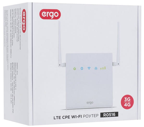 Мобильный 3G/4G Wi-Fi роутер ERGO R0516, 802.11 b/g/n, 150(Мбит/сек), 4G (LTE), Sim-карта, 2*RJ45
Мобильный 3G/4G Wi-Fi роутер ERGO R0516, 802.11 b/g/n, 150(Мбит/сек), 4G (LTE), Sim-карта, 2*RJ45