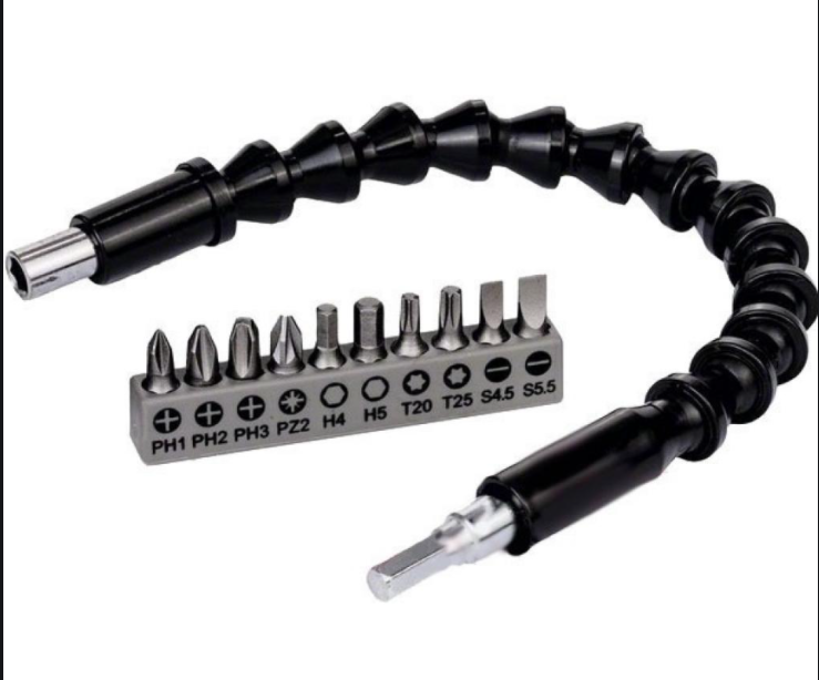 Универсальный гибкий удлинитель для отвертки и шуруповерта 10-в-1 HLV Flexible Screw Tool (KG-1555)
Универсальный гибкий удлинитель для отвертки и шуруповерта 10-в-1 HLV Flexible Screw Tool (KG-1555)