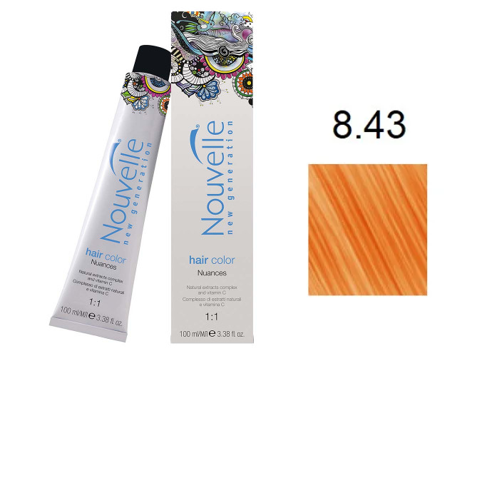 Краска для волос Nouvelle Hair Color 8.43 светло-медный золотисто-коричневый 100 мл
Краска для волос Nouvelle Hair Color 8.43 светло-медный золотисто-коричневый 100 мл