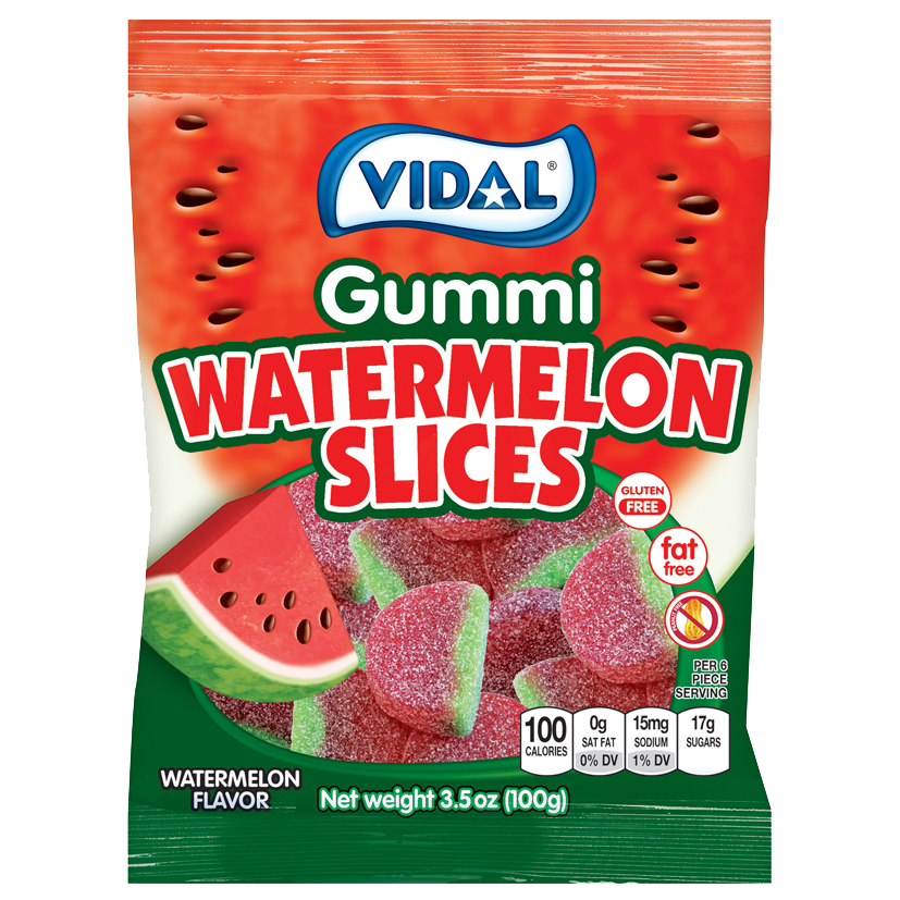 Желейные жевательные конфеты желейки со вкусом арбуза в сахаре Watermelon Slices 100г ТМ VIDAL Видал Испания
Желейные жевательные конфеты желейки со вкусом арбуза в сахаре Watermelon Slices 100г ТМ VIDAL Видал Испания