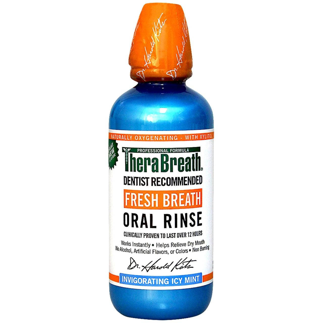 TheraBreath, Полоскание для рта для свежего дыхания, с освежающим ледяным вкусом мяты, 16 жидких унций (473 мл)
TheraBreath, Полоскание для рта для свежего дыхания, с освежающим ледяным вкусом мяты, 16 жидких унций (473 мл)