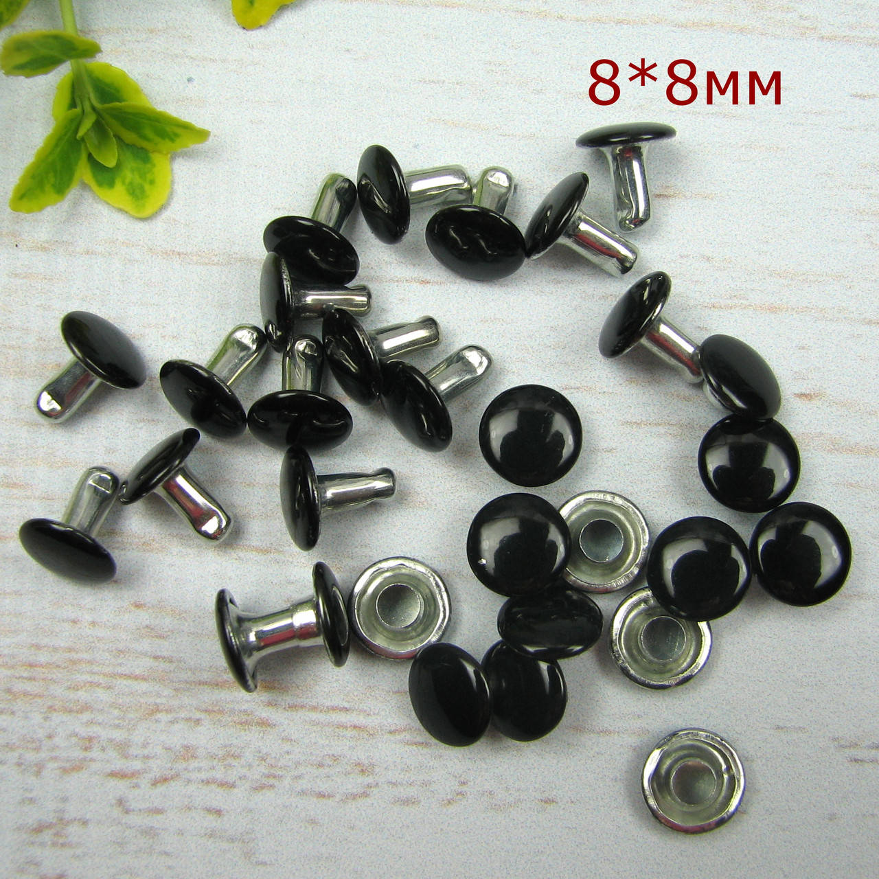 Хольнитены двусторонние для кожи Заклепки черные 8*8мм 10шт (CHL004)
Хольнитены двусторонние для кожи Заклепки черные 8*8мм 10шт (CHL004)