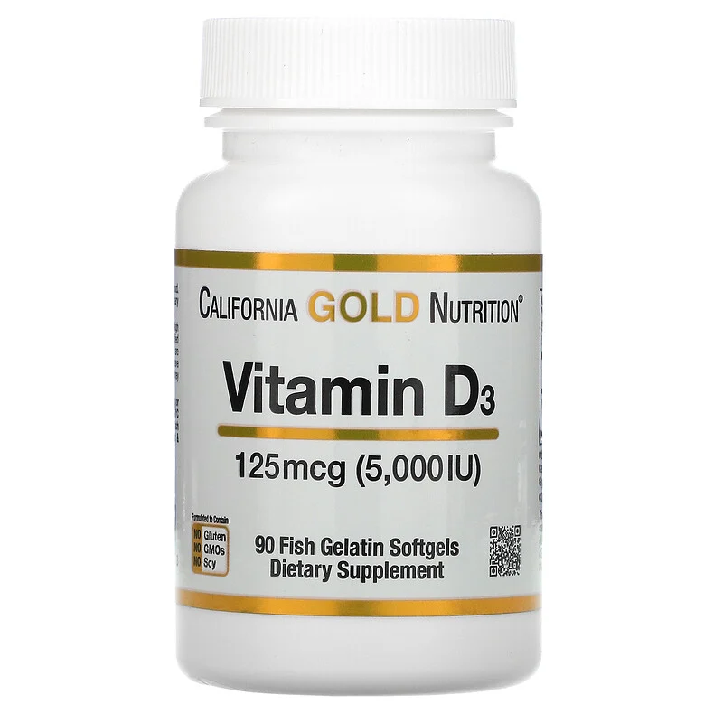 Витамин D3 125 мкг (5000 МЕ) - 90 капсул - California Gold Nutrition (Д3 5000 IU Калифорния Голд Нутришн)
Витамин D3 125 мкг (5000 МЕ) - 90 капсул - California Gold Nutrition (Д3 5000 IU Калифорния Голд Нутришн)