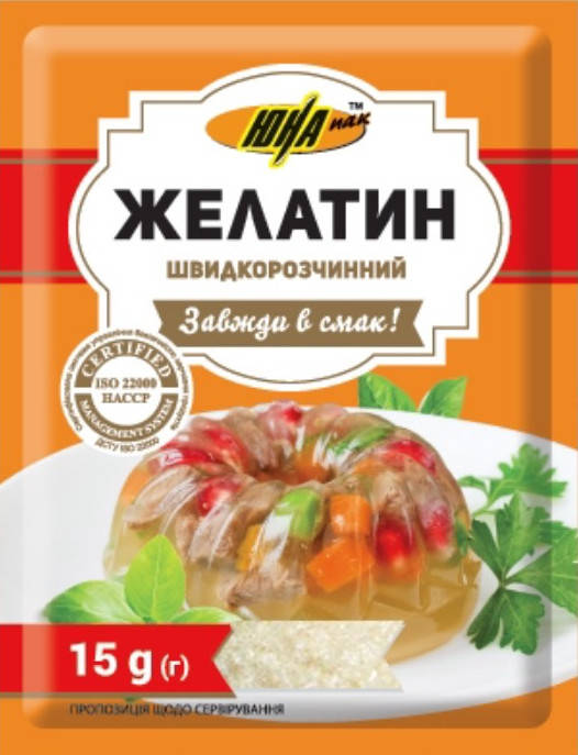Желатин харчовий 15г 
Желатин харчовий 15г