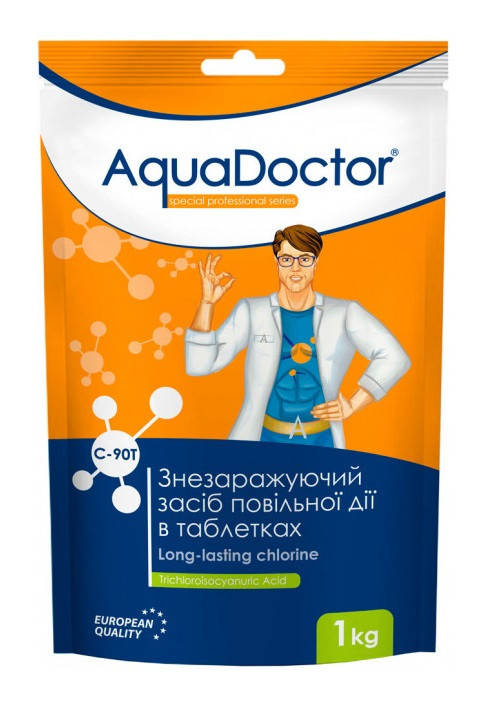 Дезинфектант на основе хлора длительного действия таб. 200 грамм AquaDoctor C-90T (1кг)
Дезинфектант на основе хлора длительного действия таб. 200 грамм AquaDoctor C-90T (1кг)