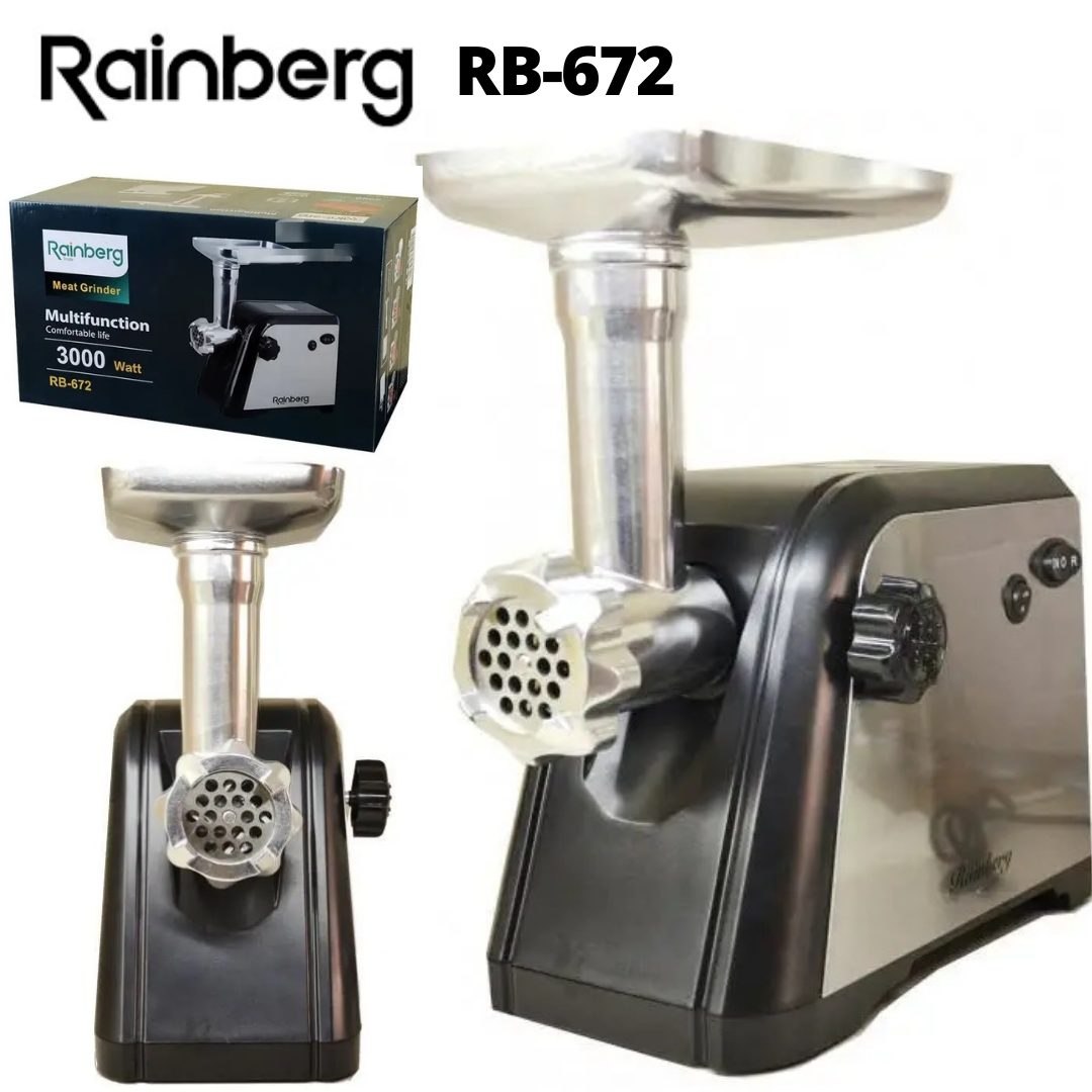 Электрическая мясорубка с насадками Rainberg RB 672 Электромясорубка с соковыжималкой 3000Вт
Электрическая мясорубка с насадками Rainberg RB 672 Электромясорубка с соковыжималкой 3000Вт
