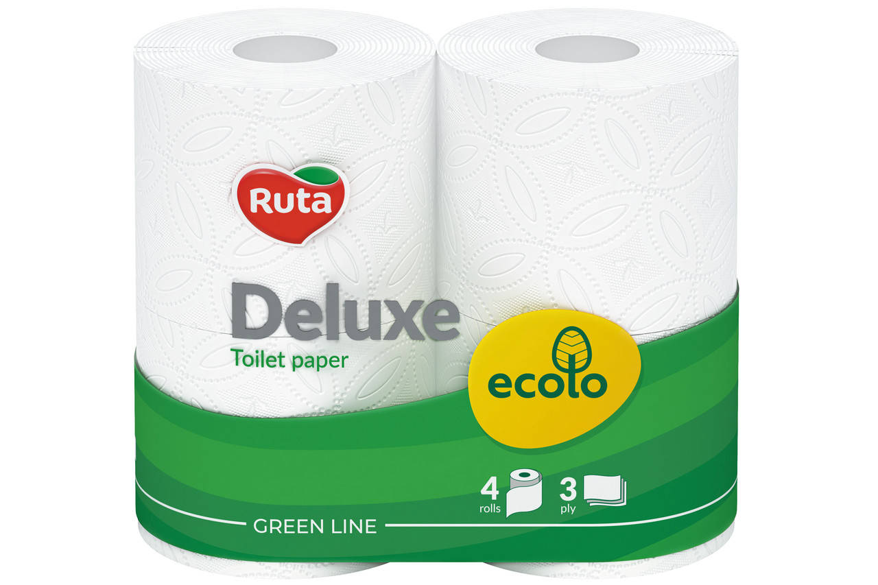 Белая туалетная бумага бытовая в рулонах трехслойная качественная ECOLO DELUXE "Ruta" 3 слоя 4 рул/уп, Белый
Белая туалетная бумага бытовая в рулонах трехслойная качественная ECOLO DELUXE "Ruta" 3 слоя 4 рул/уп, Белый
