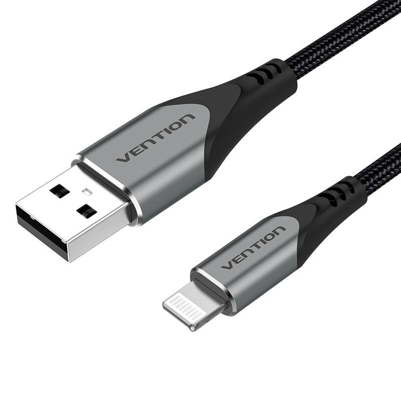 Кабель Vention USB-Lightning 2.4A 0.5 m Grey (LABHD), Серый 
Кабель Vention USB-Lightning 2.4A 0.5 m Grey (LABHD), Серый