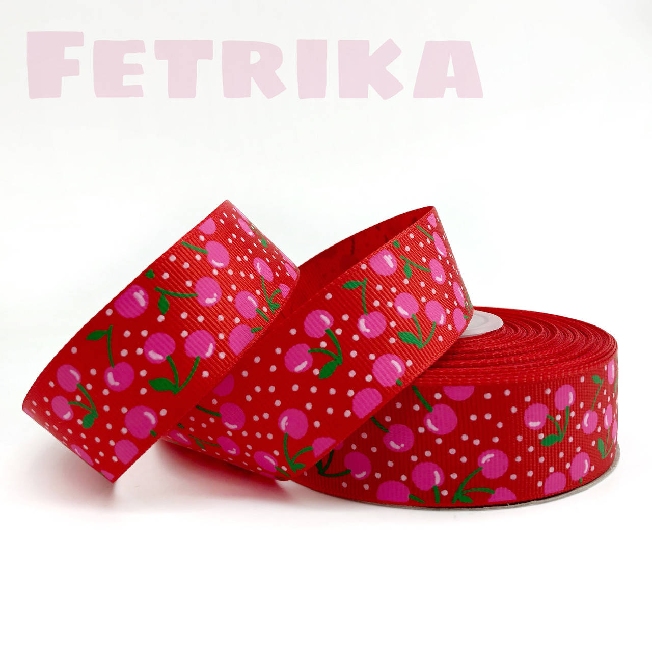 Лента репсовая Розовые вишни на красном, 2,5 см, Красный
Лента репсовая Розовые вишни на красном, 2,5 см, Красный