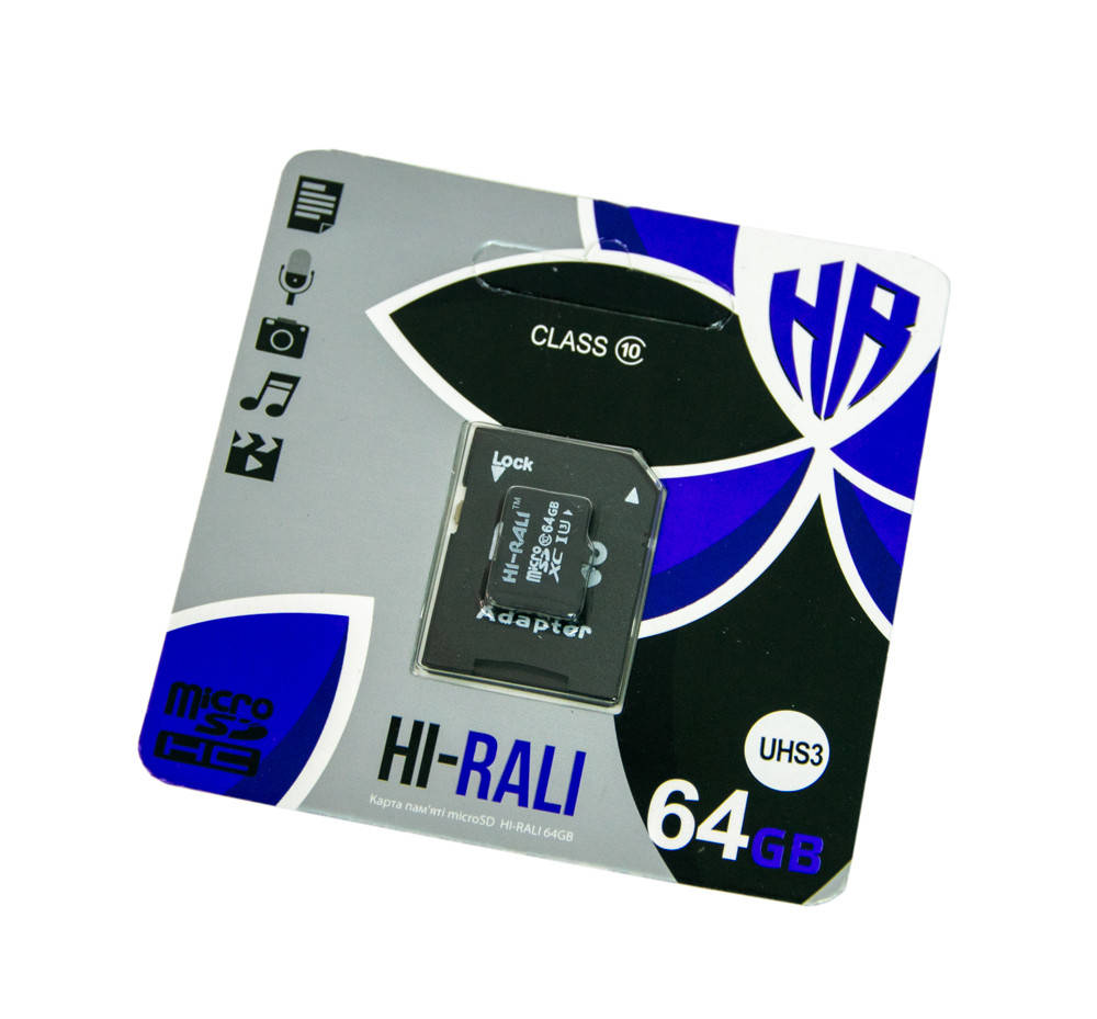 Micro sd 64gb HI-RALI 64 гб с адаптером Class 10, карта памяти для фотоаппарата, смартфона | мікро сд (NS)
Micro sd 64gb HI-RALI 64 гб с адаптером Class 10, карта памяти для фотоаппарата, смартфона | мікро сд (NS)