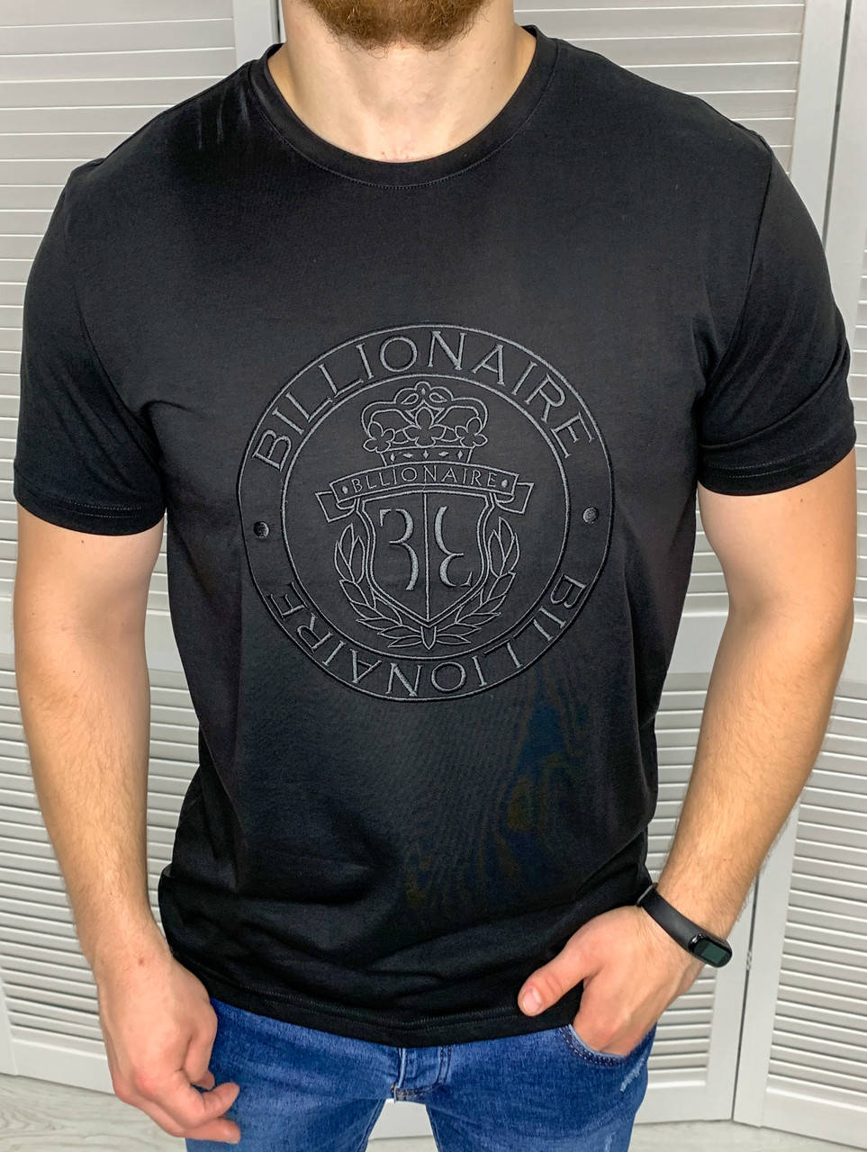 Мужская футболка брендовая Billionaire Черная однотонная с рисунком, Идеальная посадка приталенная
Мужская футболка брендовая Billionaire Черная однотонная с рисунком, Идеальная посадка приталенная